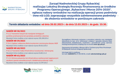 Zdjęcie do Ogłoszenie o naborach Nadnoteckiej Grupy Rybackiej