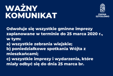 Zdjęcie do Komunikat - odwołane wydarzenia