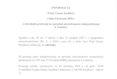 Zdjęcie do Przetarg odwołany