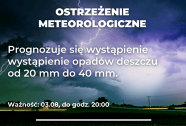 Zdjęcie do Ostrzeżenie meteorologiczne