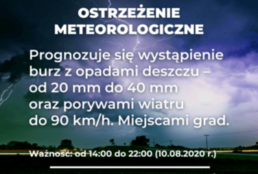 Zdjęcie do Ostrzeżenie meteorologiczne - burze