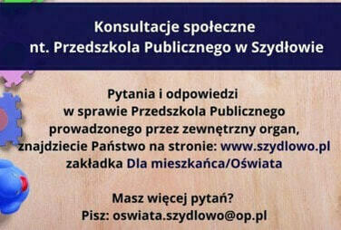 Zdjęcie do Konsultacje społeczne nt. Przedszkola Publicznego w Szydłowie