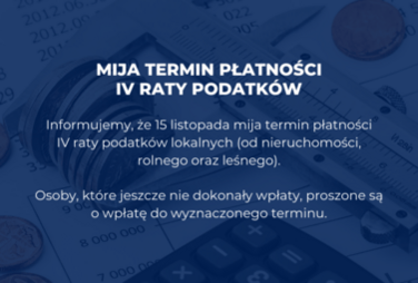 Zdjęcie do Zbliża się termin płatności raty podatk&oacute;w lokalnych