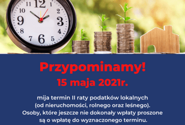 Zdjęcie do Do 15 maja - II rata podatk&oacute;w lokalnych