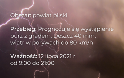 Zdjęcie do Ostrzeżenie meteorologiczne - burze z gradem