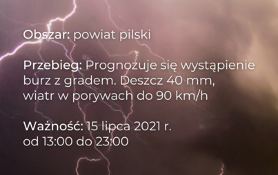 Zdjęcie do Ostrzeżenie meteorologiczne - burze z gradem