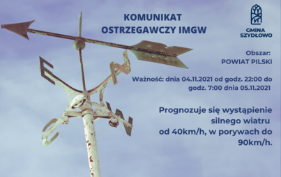 Zdjęcie do KOMUNIKAT OSTRZEGAWCZY IMGW Wiatr