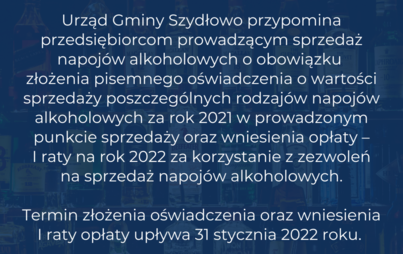 Zdjęcie do Zbliża się termin opłaty I raty za zezwolenia alkoholowe