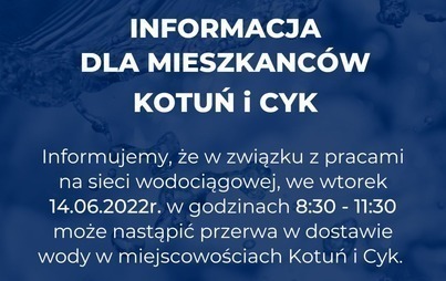 Zdjęcie do Prace na sieci wodociągowej - Kotuń - Cyk (14.06)