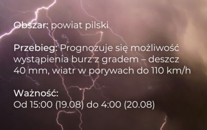 Zdjęcie do Ostrzeżenie meteorologiczne - burze z gradem