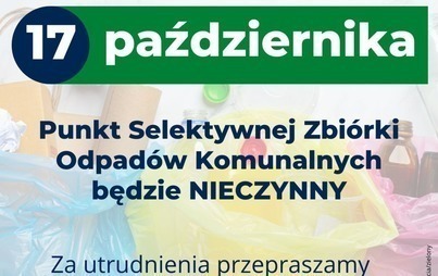 Zdjęcie do W poniedziałek PSZOK nieczynny