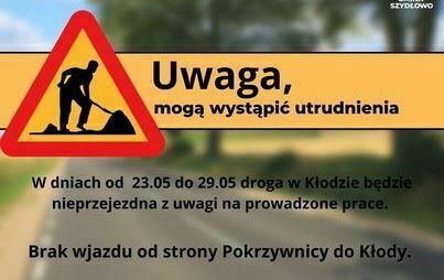 Zdjęcie do KŁODA: Utrudnienia drogowe