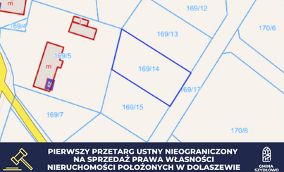 Zdjęcie do Ogłoszenie o pierwszych przetargach ustnych nieograniczonych na sprzedaż nieruchomości w Dolaszewie