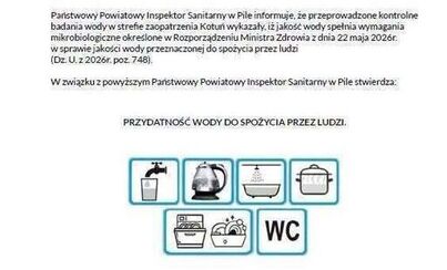 Zdjęcie do Informacja dla mieszkańc&oacute;w Kotunia w sprawie jakości wody przeznaczonej do spożycia przez ludzi