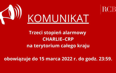 Zdjęcie do 3 stopień alarmu w cyberprzestrzeni CHARLIE-CRP przedłużony