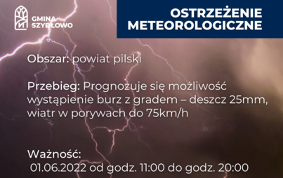 Zdjęcie do Ostrzeżenie meteorologiczne - burze z gradem