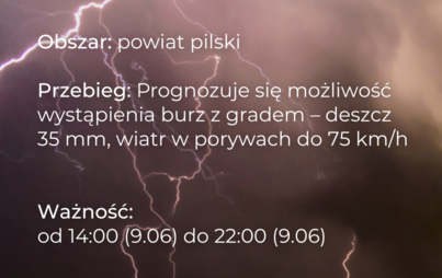Zdjęcie do Ostrzeżenie meteorologiczne - burze z gradem