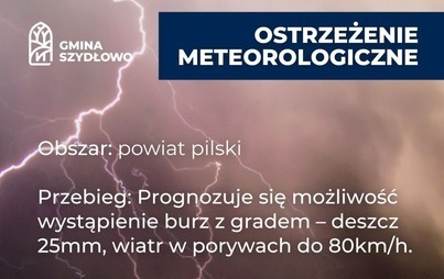 Zdjęcie do Ostrzeżenie meteorologiczne &ndash; Burze z gradem