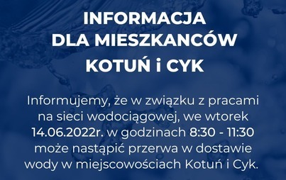 Zdjęcie do Prace na sieci wodociągowej - Kotuń - Cyk (14.06)