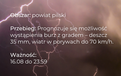 Zdjęcie do Ostrzeżenie meteorologiczne - burze z gradem
