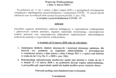 Zdjęcie do Polecenie Wojewody Wielkopolskiego