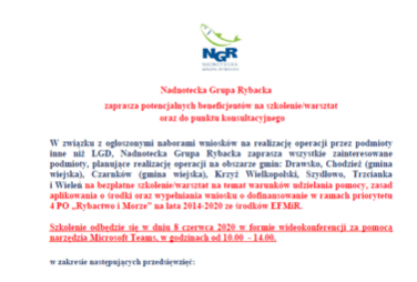 Zdjęcie do Szkolenie/warsztat dot. nabor&oacute;w wniosk&oacute;w 35-37/2020 - NGR
