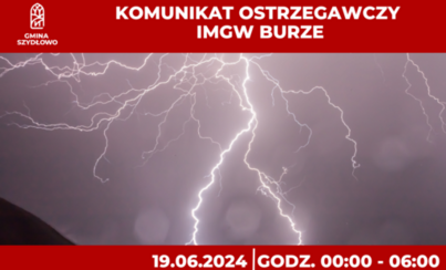 Zdjęcie do Komunikat ostrzegawczy IMGW - 19.06.2024
