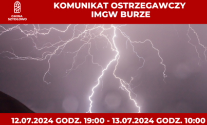 Zdjęcie do Ostrzeżenie meteorologiczne - możliwe burze
