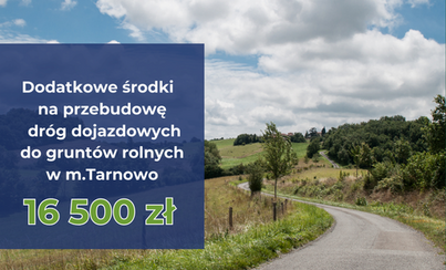 Zdjęcie do Przyznanie dodatkowych środk&oacute;w na wykonanie drogi śr&oacute;dpolnej w Tarnowie