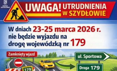 Zdjęcie do Utrudnienia w ruchu drogowym w miejscowości Szydłowo (os. Świerkowe)