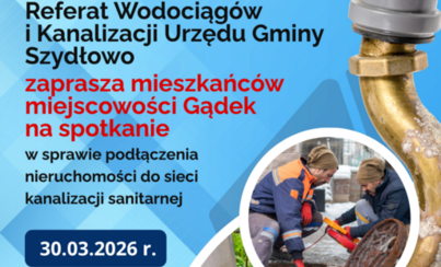 Zdjęcie do Spotkanie informacyjne dla mieszkańc&oacute;w Gądka w sprawie kanalizacji sanitarnej