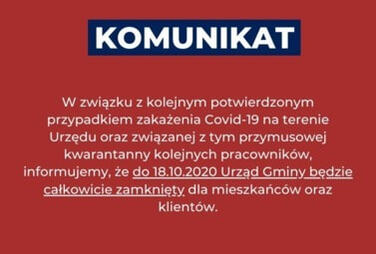 Zdjęcie do Komunikat o zamknięcu urzędu 