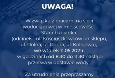 Zdjęcie do Stara Łubianka - Przerwa w dostawie wody