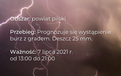 Zdjęcie do Ostrzeżenie meteorologiczne - burze z gradem
