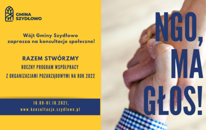 Zdjęcie do Konsultacje  Rocznego Programu Wsp&oacute;łpracy Gminy Szydłowo z organizacjami pozarządowymi.