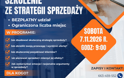 Zdjęcie do SZKOLENIE ZE STRATEGII SPRZEDAŻY