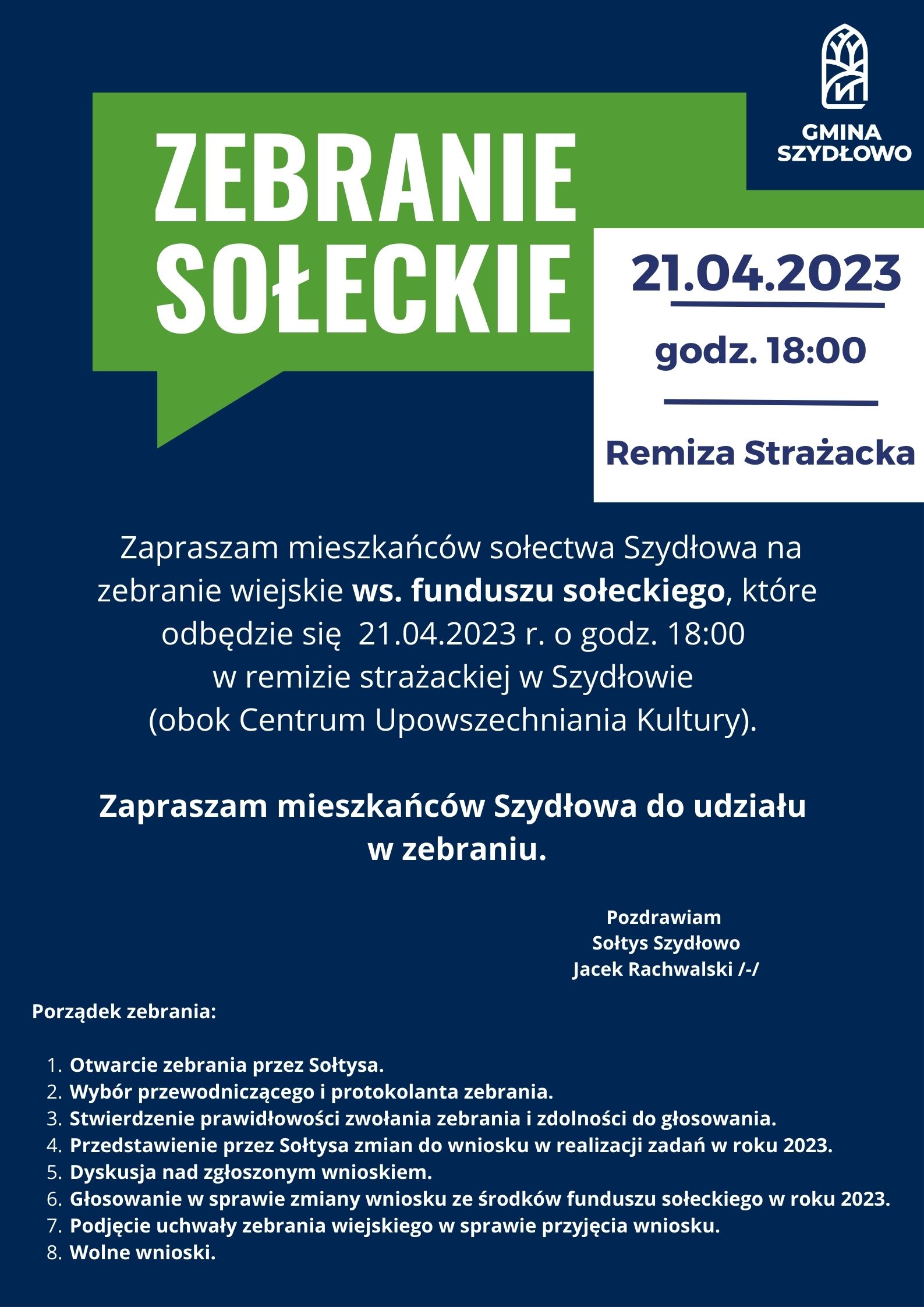Plakat_zebranie_sołeckie_Szydłowo