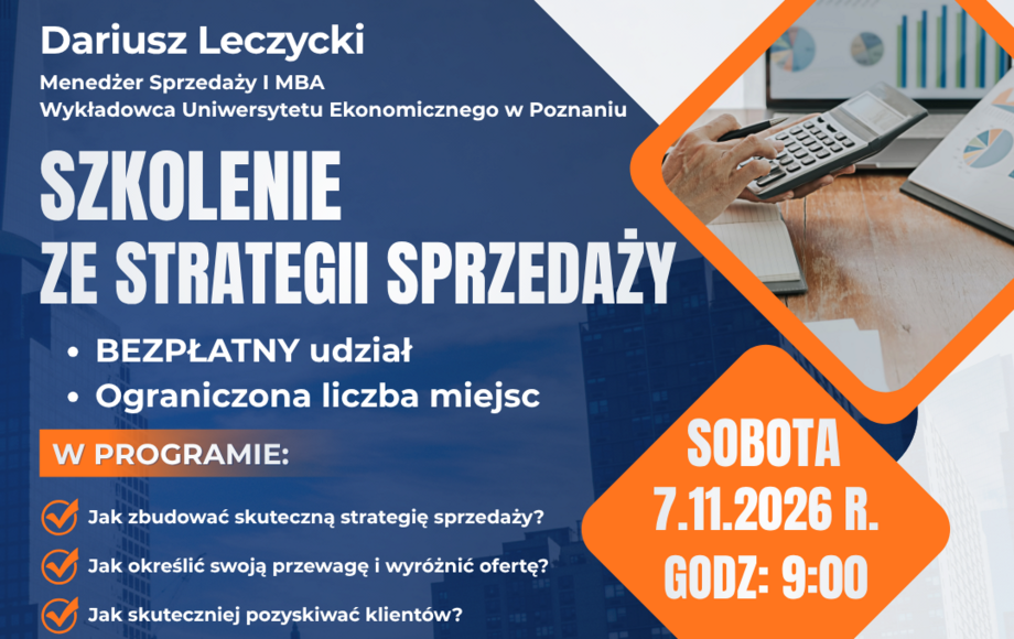 Bezpłatne szkolenie ze strategii sprzedaży w Szydłowie